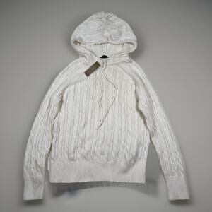 NWT J. Crew Cable Knit Cotton Cashmere Hoodie Women's Size XS Sweater